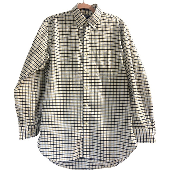 Lands End Supima Cotton No-Iron Button Up Shirt Size 15 x 32 EUC - Picture 1 of 7